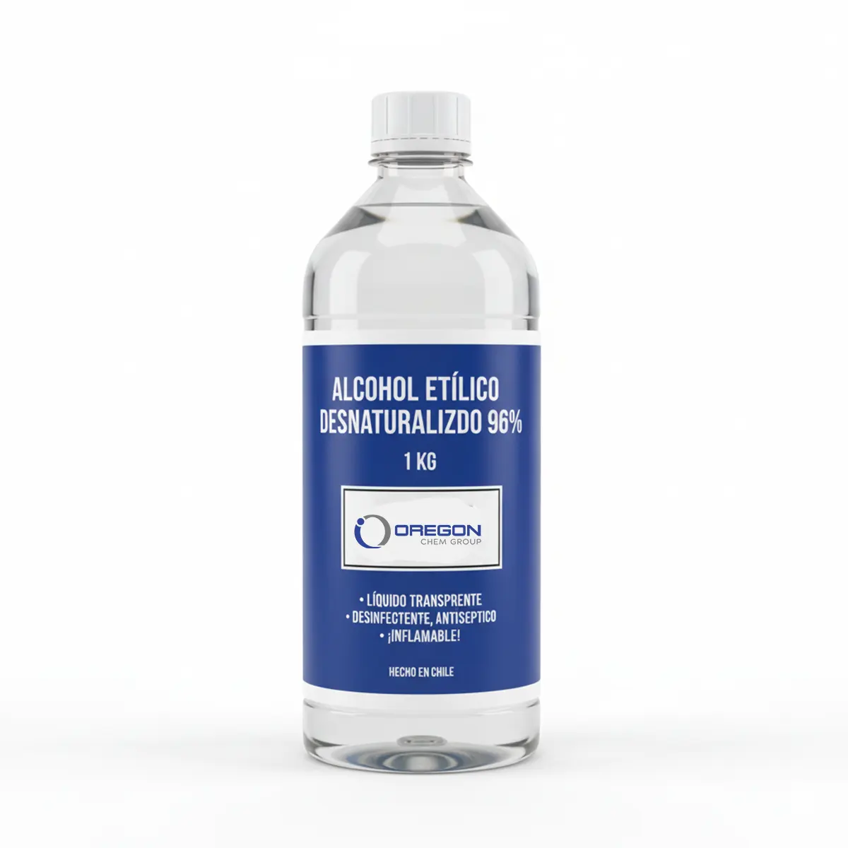 Alcohol etílico Desnaturalizado 1Lt Oregon Chem Alcohol Etilico Desnaturalizado 96 1K